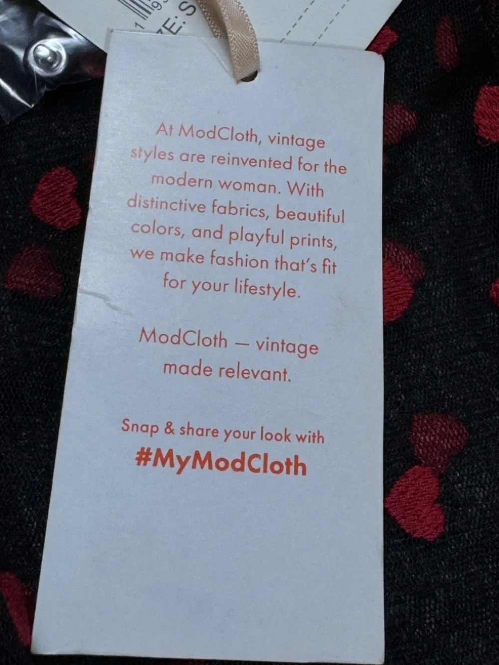 Modcloth Black Dress with Red Heart Pattern Size Small - Picture 14 of 15